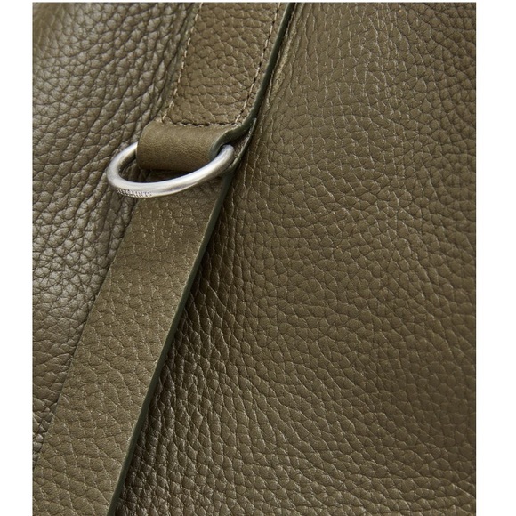 AllSaints Large Leather Tote w Pouch NWT Sycamore Green - Picture 9 of 10
